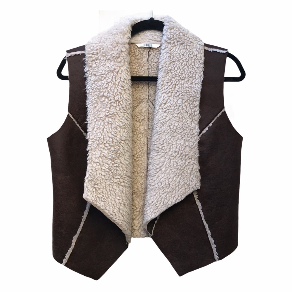 BB Dakota Faux shearling Sherpa/Leather Vest